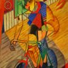 abstract cyclist diamond painting