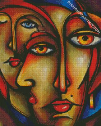 Abstract Faces Art diamond painting