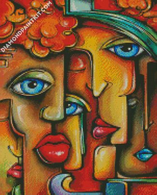 Abstract Faces Cubism diamond painting