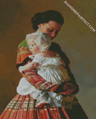 adorable mother and daughter diamond paintings