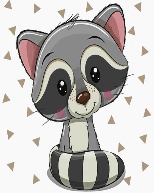 adorable raccoon diamond painting