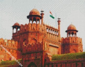 Aesthetic Red Fort India diamond painting