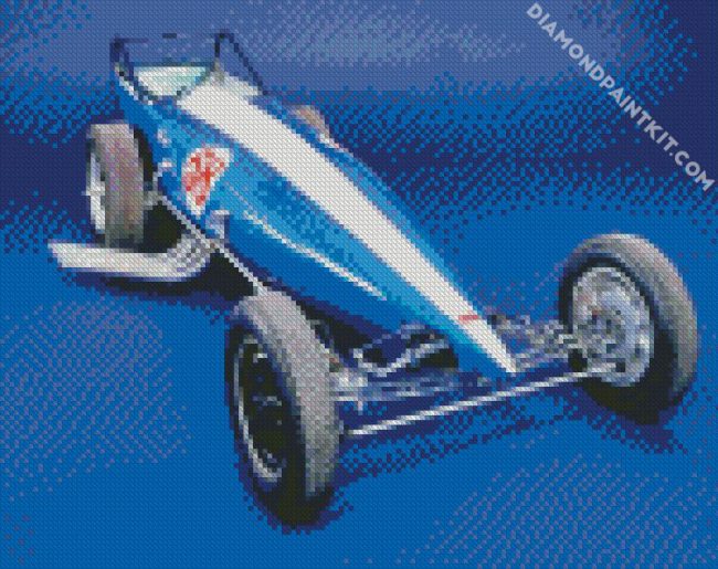Aesthetic Blue Dragster diamond painting