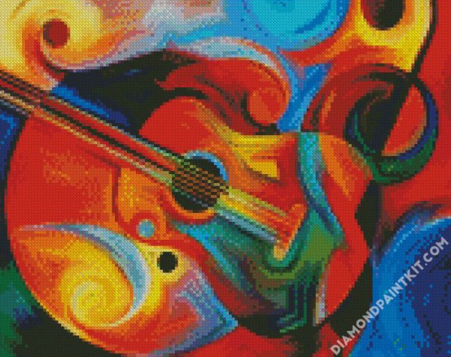 Aesthetic Colorful Guitar diamond painting