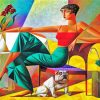Aesthetic Cubist Woman And Dog diamond painting