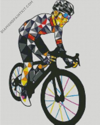 artistic cyclist man diamond paintings