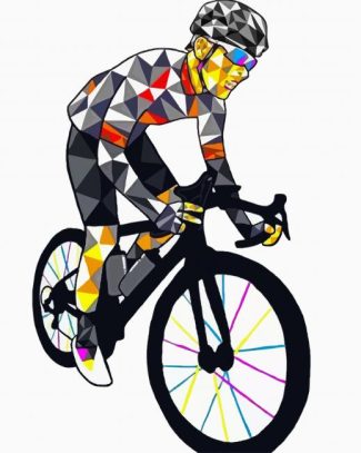 artistic cyclist man diamond painting