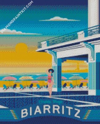 Biarritz Beach Poster diamond painting