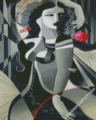 Black And White Cubist Woman diamond painting