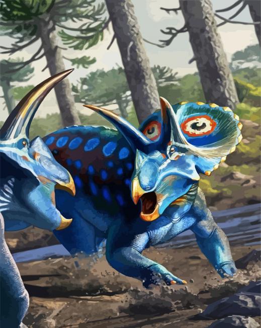 blue Dinosaur diamond painting