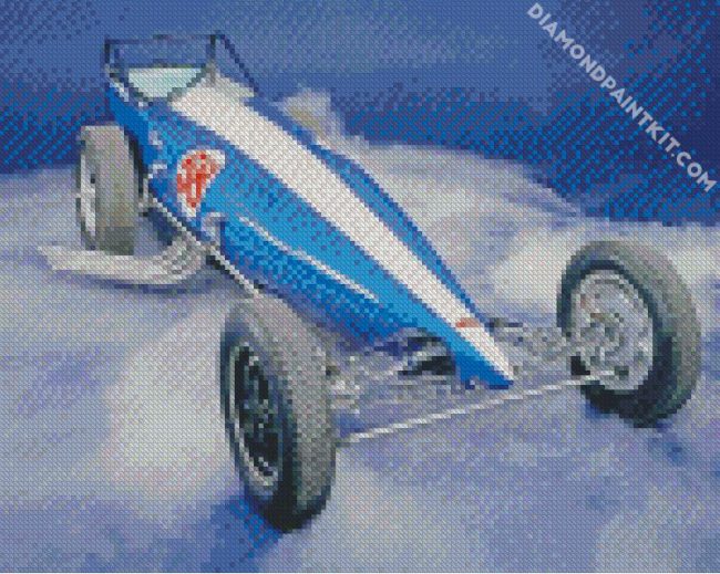 Blue Dragster Car diamond painting