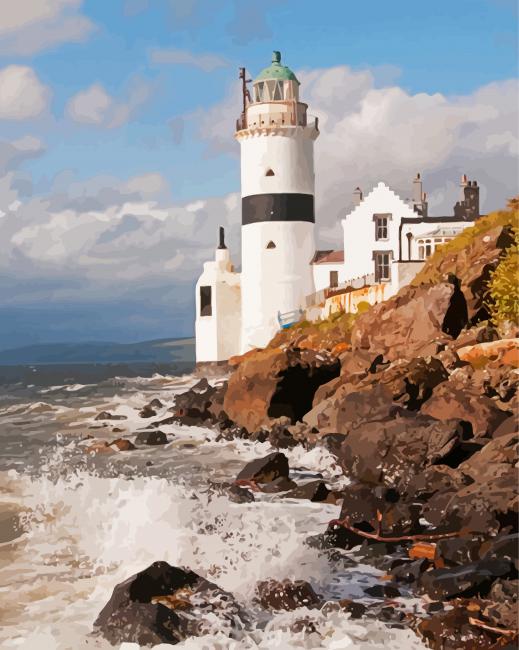 cloch lighthouse dunoon seascape diamond painting