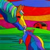Colorful Horse And Cat diamond painting