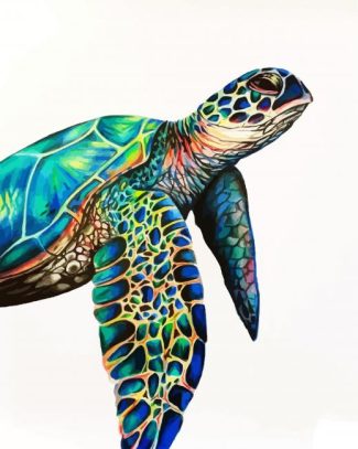 colorful sea turtle diamond painting