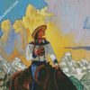 Cowgirl On Horse diamond painting
