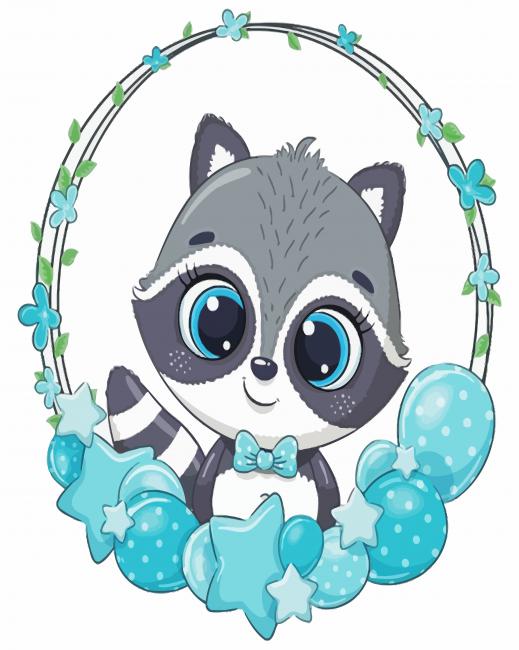 cute baby Raccoon diamond painting