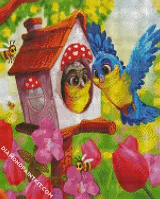 Cute Birds And Bees diamond painting