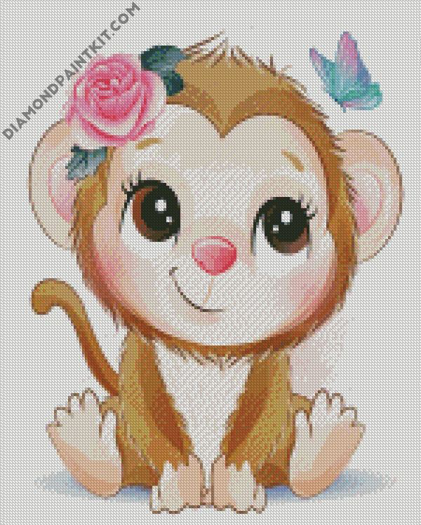 cute little monkey diamond paintings