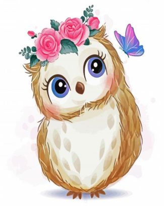 cute owl and butterfly diamond painting