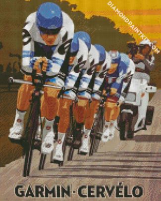 cycling competition illustration diamond paintings