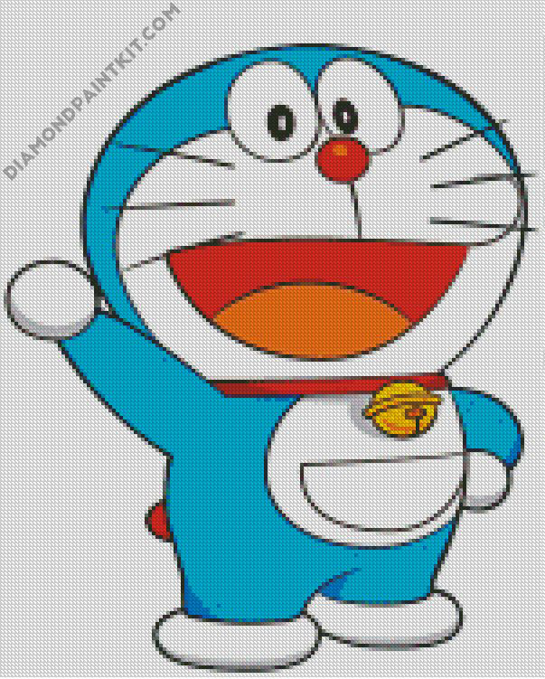 Cute Doraemon Waving diamond painting