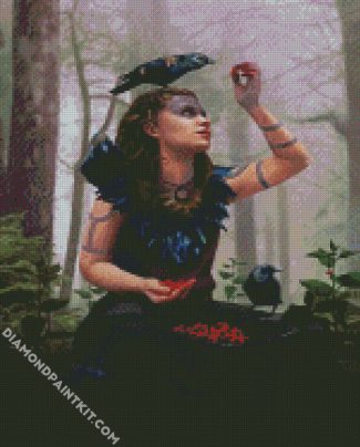 Druid Woman And Crow diamond painting