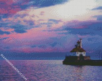Duluth Harbor South Breakwater Outer Light House diamond painting
