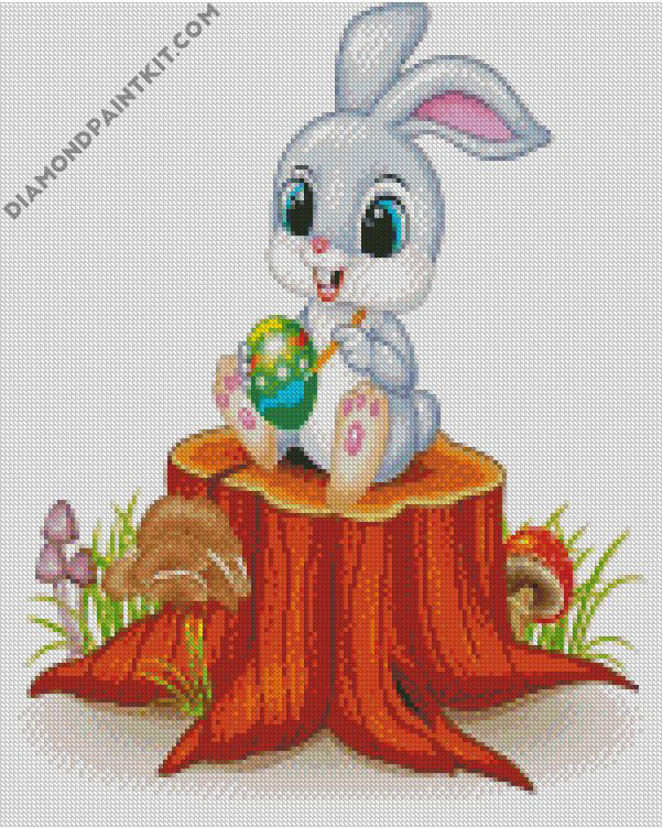 easter bunny and egg diamond paintings