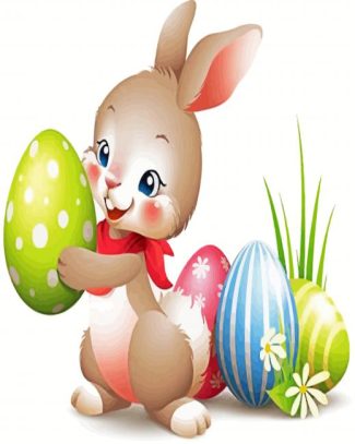 easter bunny and eggs diamond painting