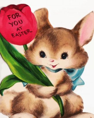 Easter Brown Rabbit diamond painting