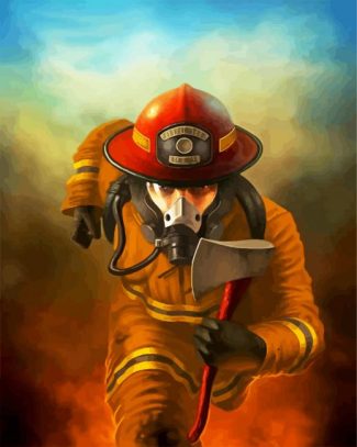 firefighter Man diamond painting