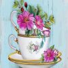 floral cup diamond painting