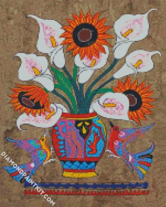 Flowers Vase And Birds diamond painting