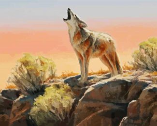 howling Coyote diamond painting
