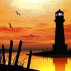lighthouse silhouette diamond painting