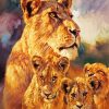 Lioness And Cubs diamond painting