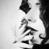 Monochrome Woman Smoking Cigarette diamond painting