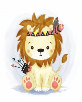 native baby lion diamond painting