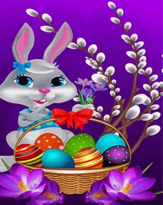 rabbit and eggs diamond painting