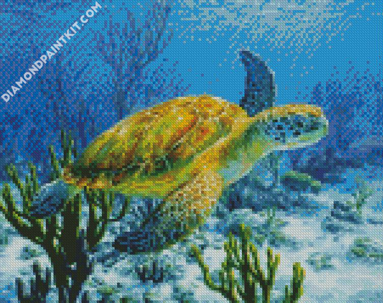 TISHIRON Full Drill 5D Diamond Painting Sea Turtle Diamond