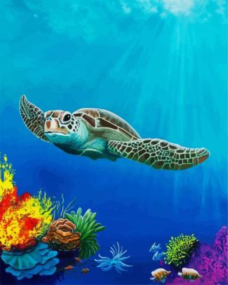 Sea Turtle In The Ocean diamond painting