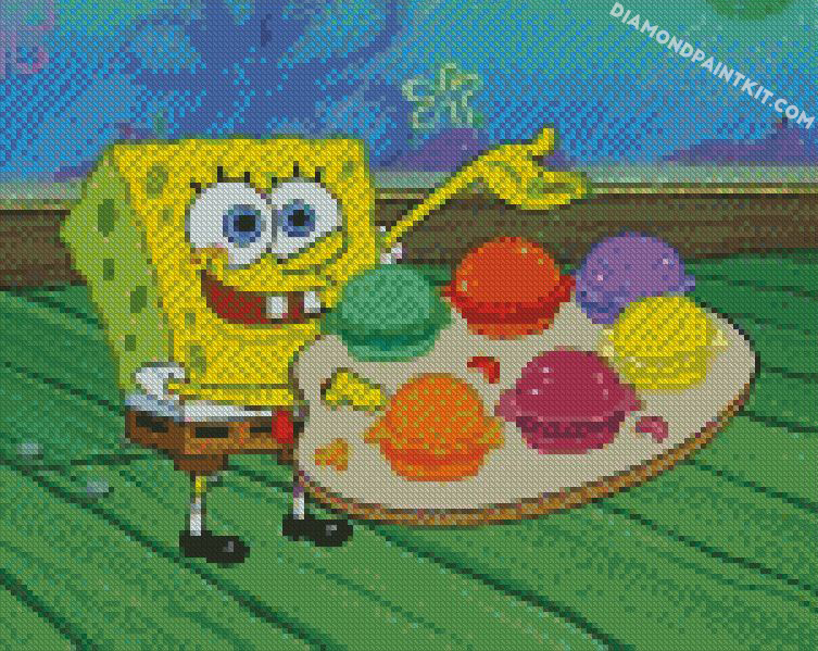 Spongebob And Burgers - 5D Diamond Painting 