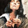 Woman Smoking Cigarettes diamond painting