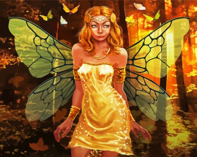 yellow Fairy diamond painting