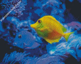 Yellow And Blue Fish In Water diamond painting