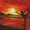 yoga silhouette sunset diamond paintings