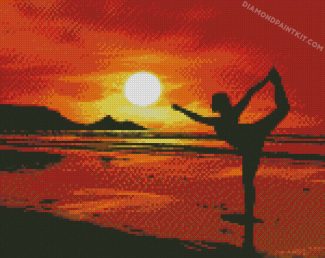 yoga silhouette sunset diamond paintings
