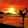 yoga silhouette sunset diamond painting