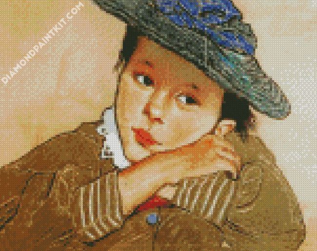 A Girl In A Blue Hat Wyspianski diamond painting