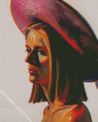 Girl With Pink Hat By Thiebaud diamond painting